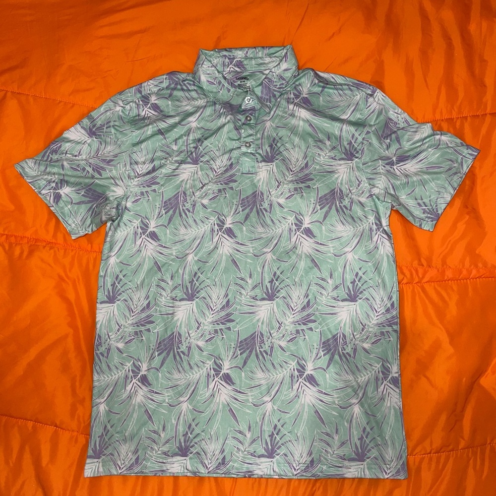 George Men's Tropical Leaf Polo Shirt